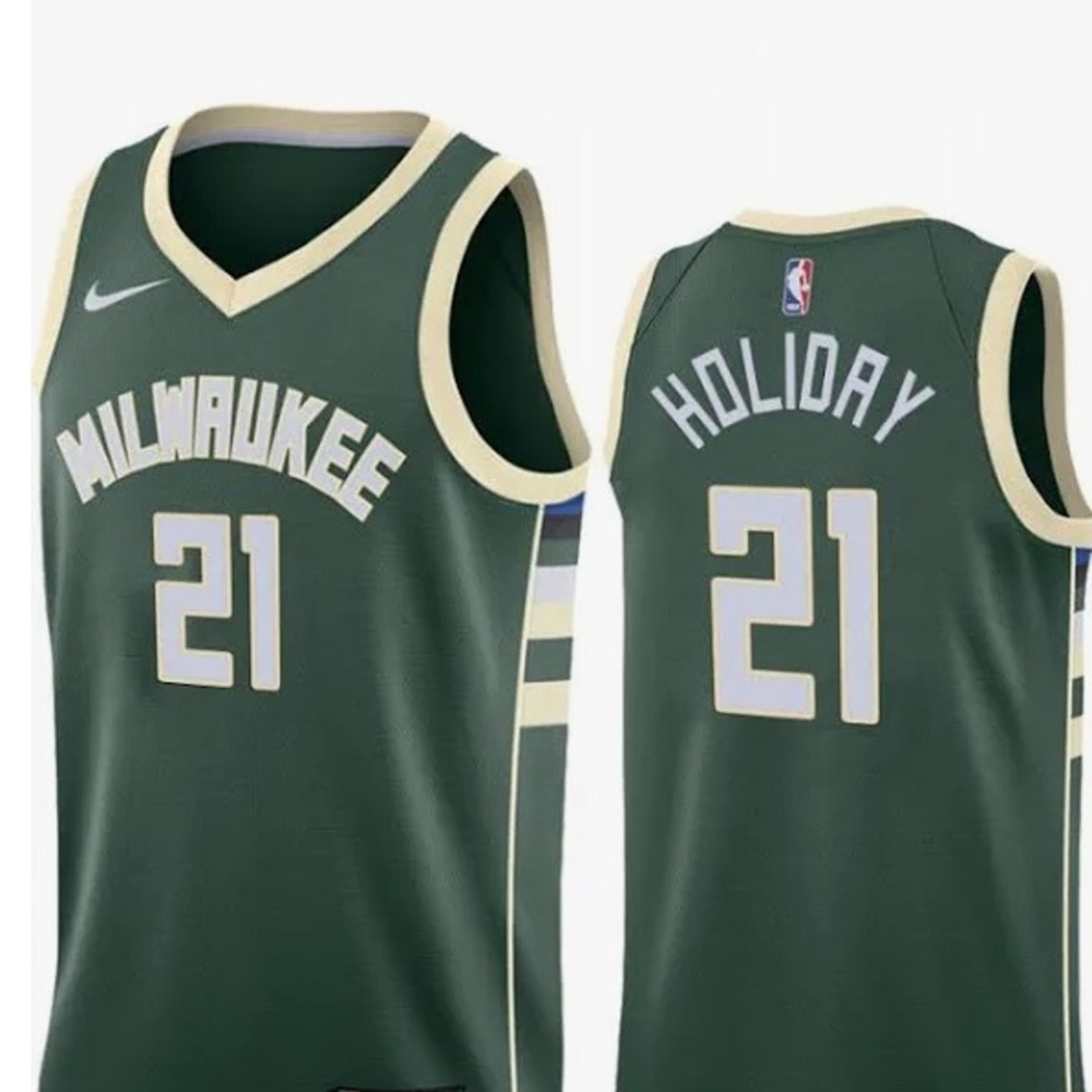 NWT Nike Milwaukee Bucks Jrue Holiday #21 Icon Edition Swingman Jersey - Green